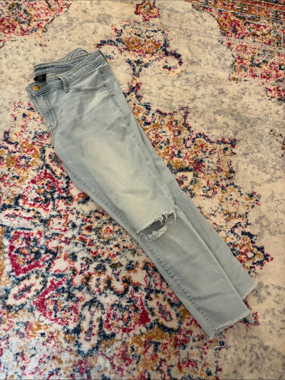 Mossimo Supply Co. Light Blue Skinny Ripped Jeans